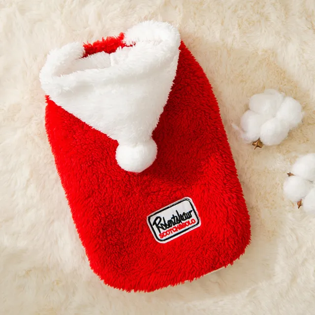 Dog Korean Vest English Patch Hooded Sweater Small Red - Shop at LoveMi