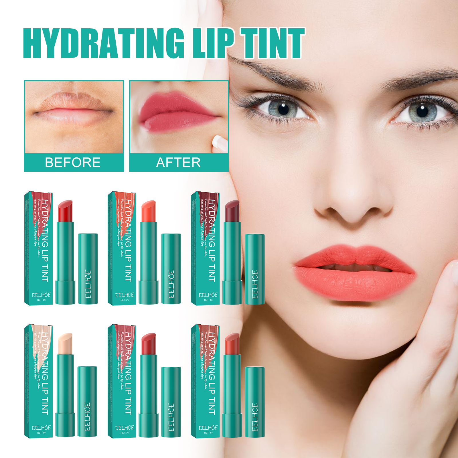Eelhoe Moisturizing Lip Gloss, Reduce Lip Lines, Dry, Cracked, Dead Skin, Moisturizing, Plump, Plump, Toot Lip Gloss — view 5