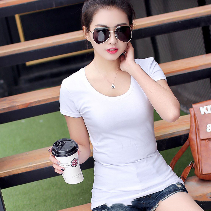 Women's Summer Short Sleeve Thin Round Neck Solid Color Half Sleeve Top
