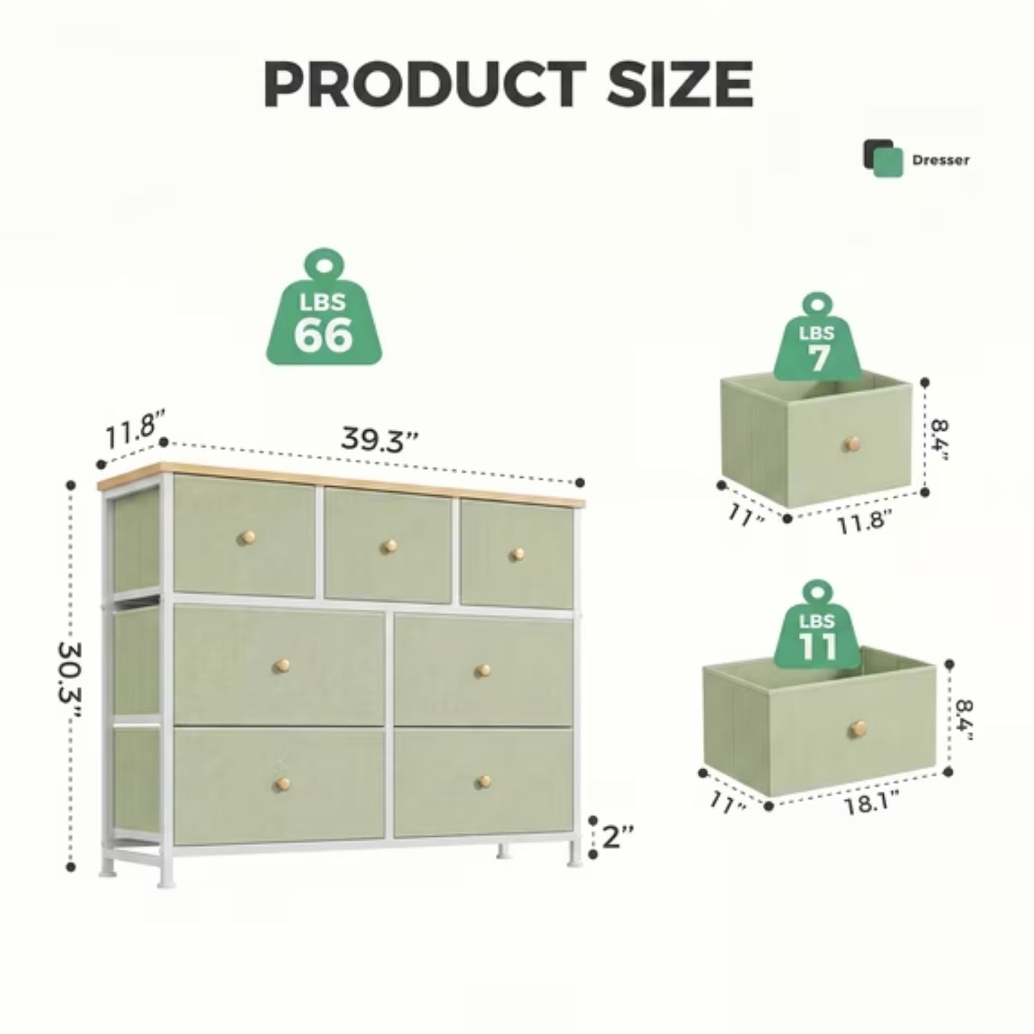 Fabric Dresser For Bedroom, Chest Of Drawers Organizer Storage Cabinet For Closet And Entryway image 13