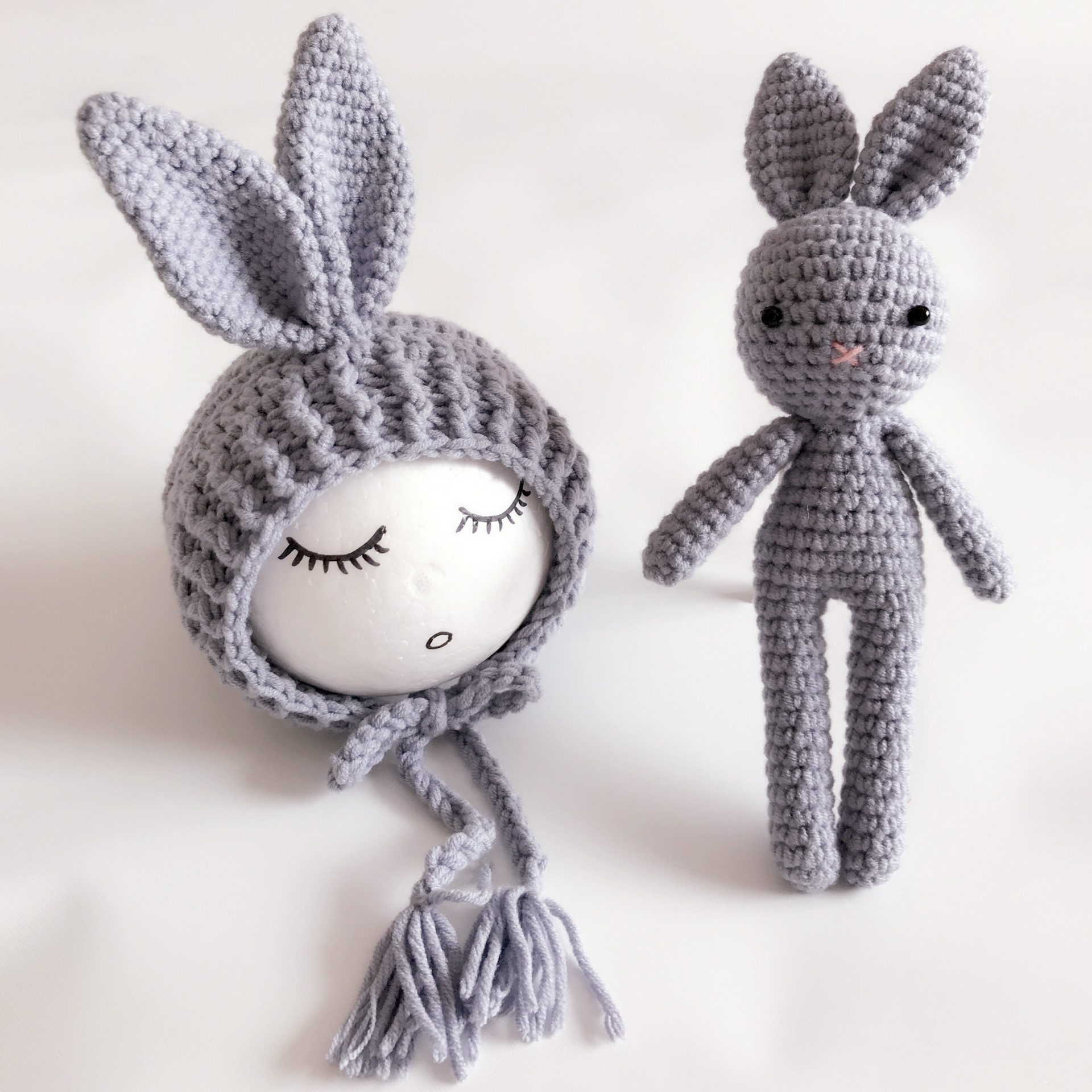 Title 6, Photography Clothing Newborn Handmade Wool Bunn...