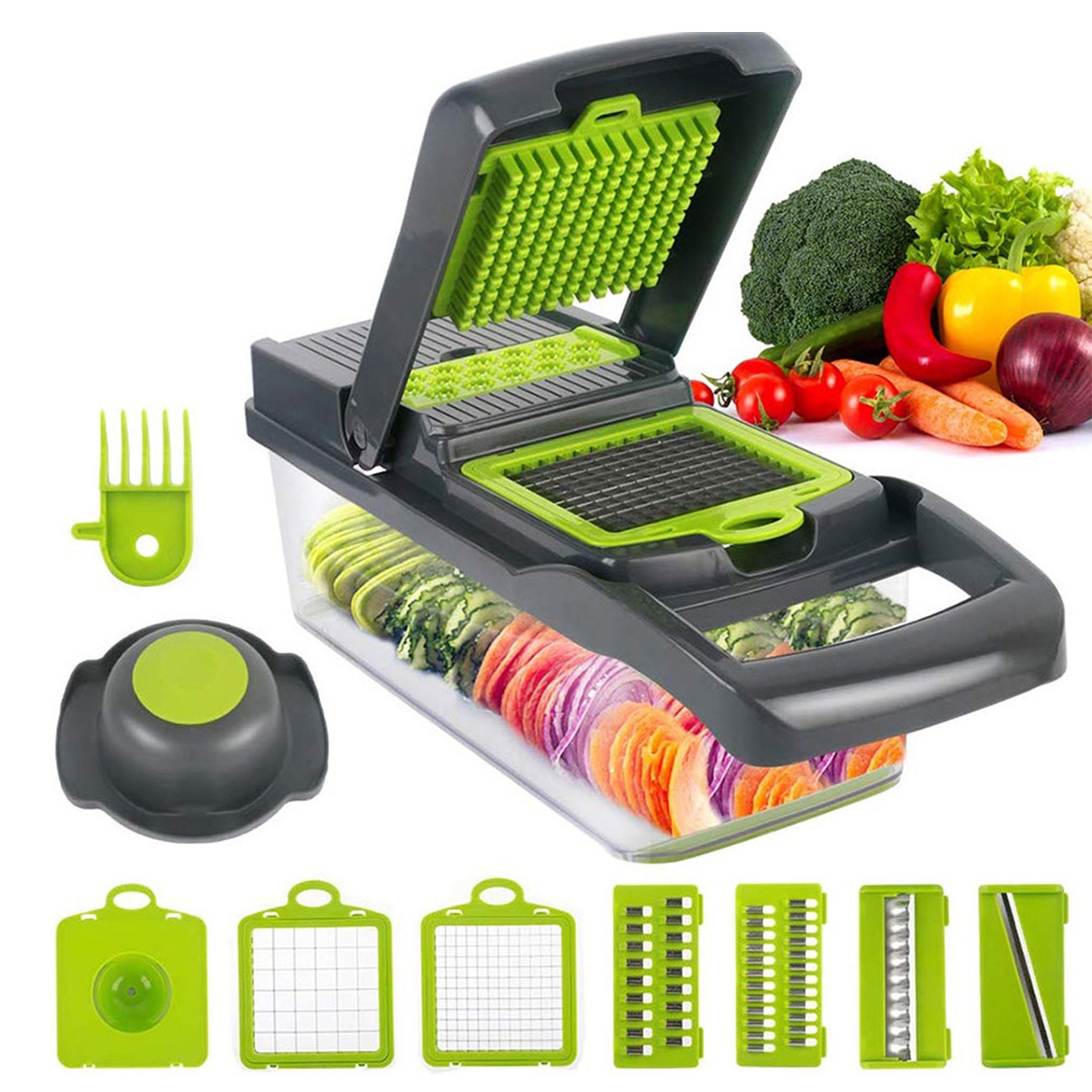 15 In 1 Vegetable Chopper Fruit Cutter Food Onion Veggie Dicer Slicer Peeler Kitchen