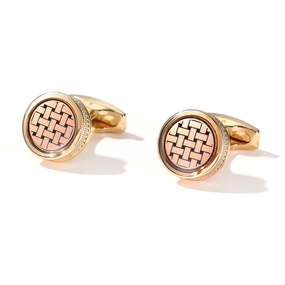 Title 6, Stylish Round Gold Shirt Cufflink