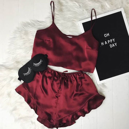 Title 6, Satin underwear bra shorts set