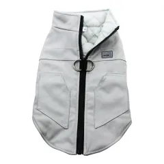 Teddy Jacket Small And Medium-sized Dog Thickened Autumn And Winter Warm Vest - Grey White - View 1