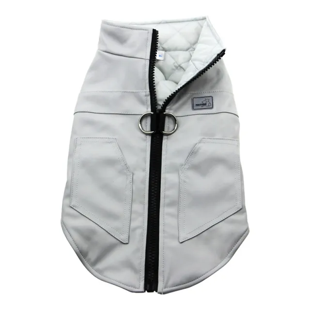 Teddy Jacket Small And Medium sized Dog Thickened Autumn And Winter Warm Vest Grey White - Shop at LoveMi