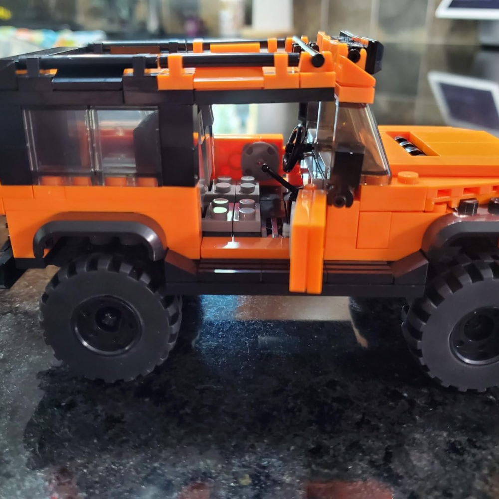 405PCS DIY Orange SUV Car Toy Building Set,Off-Road Car Building Bricks  Building Blocks,DIY Vehicles For Kids And Adults