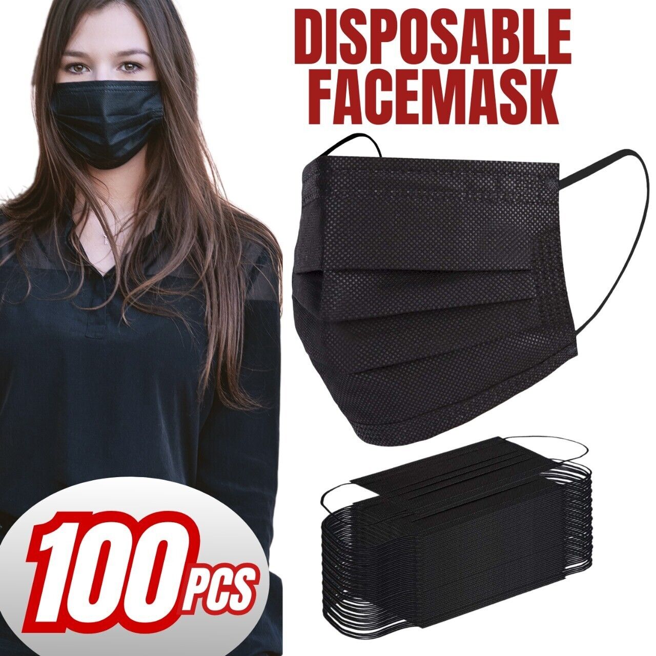 Black 3-Ply Disposable Face Mask Cover (100PCS). we ship only inside the US, USPS First Class Package 2 Day Handling , 2-5 Day Shipping. Face Masks, Masks Disposable, 3 Layer Protection Black/Blue Disposable Face Masks Non Medical Surgical Disposable 3Ply