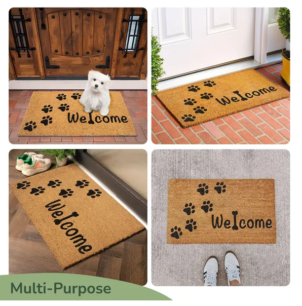 Coir Doormat Front Door Mat With Non Slip PVC Backing Printed Indoor Outdoor Mats For Home
