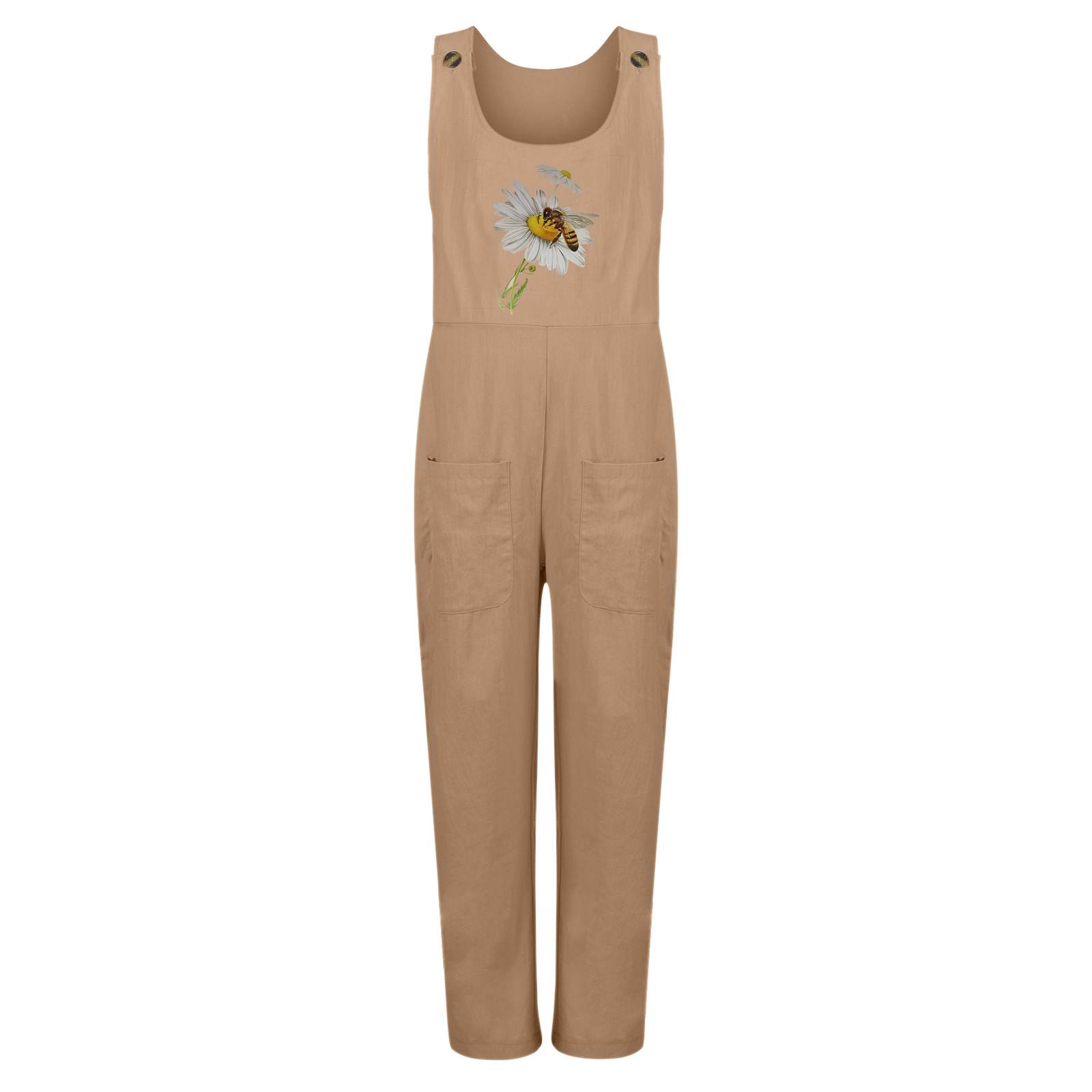 Wish Casual Loose Bee Print Jumpsuit