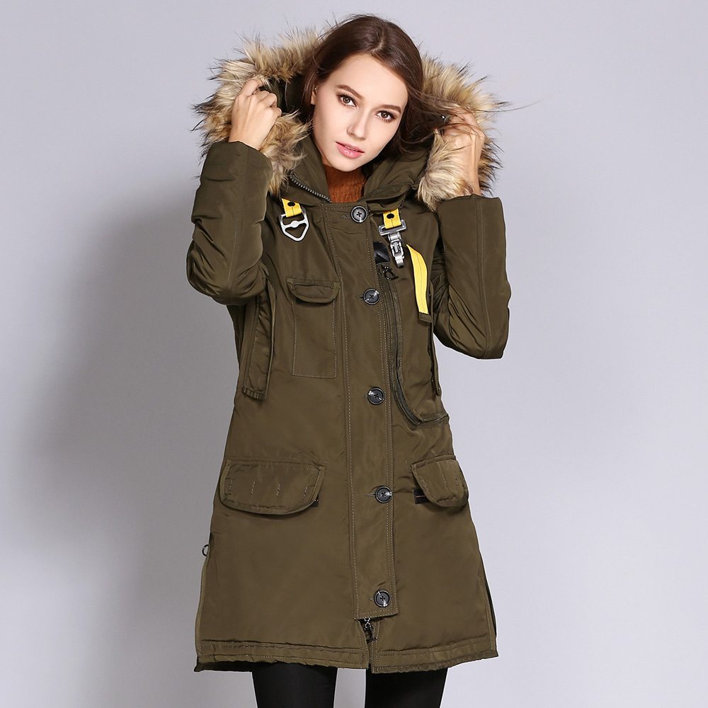 Ladies Fashion Personality Multi-pocket Padded Jacket