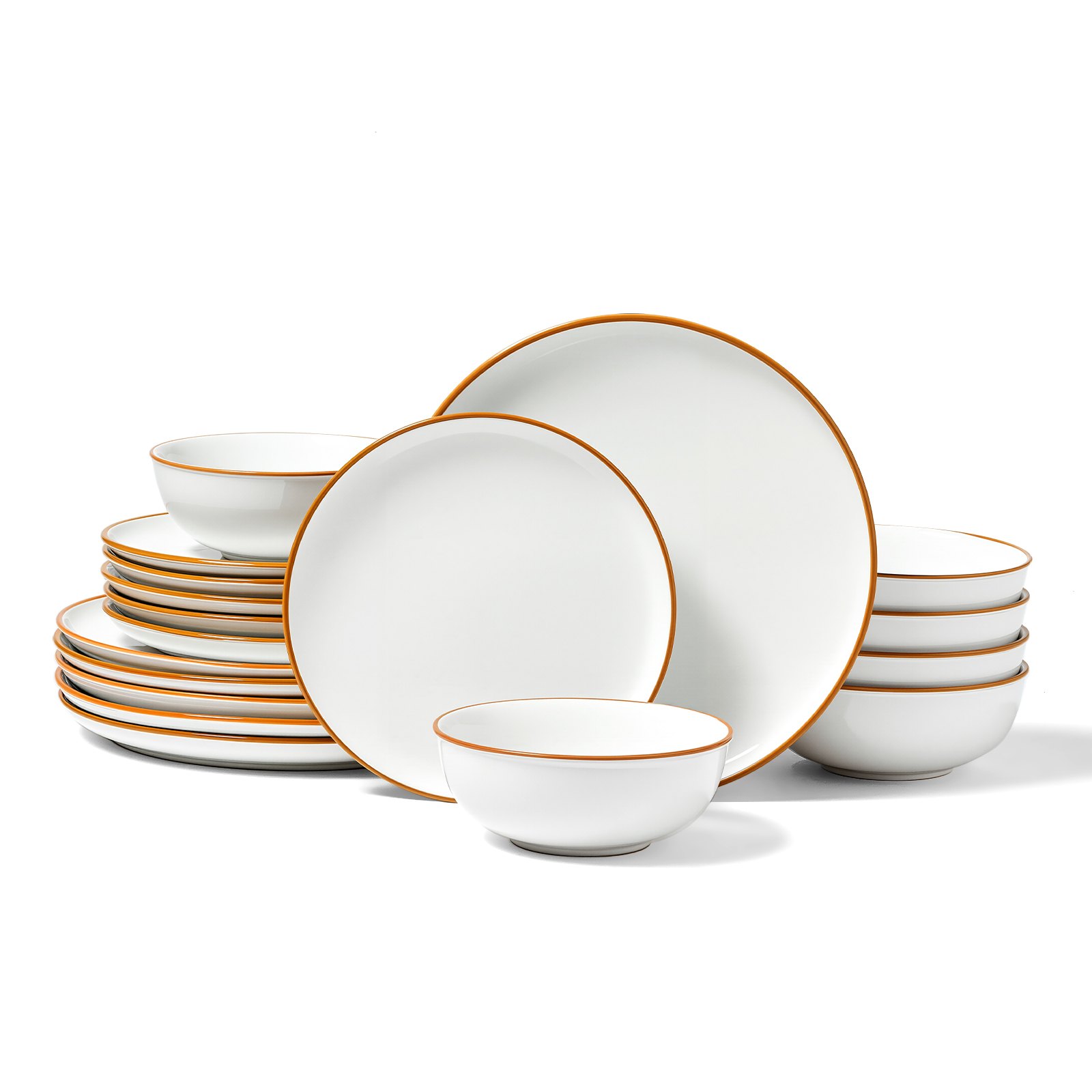 Service de vaisselle 18 pièces, assiettes et bols en céramique – Image 6