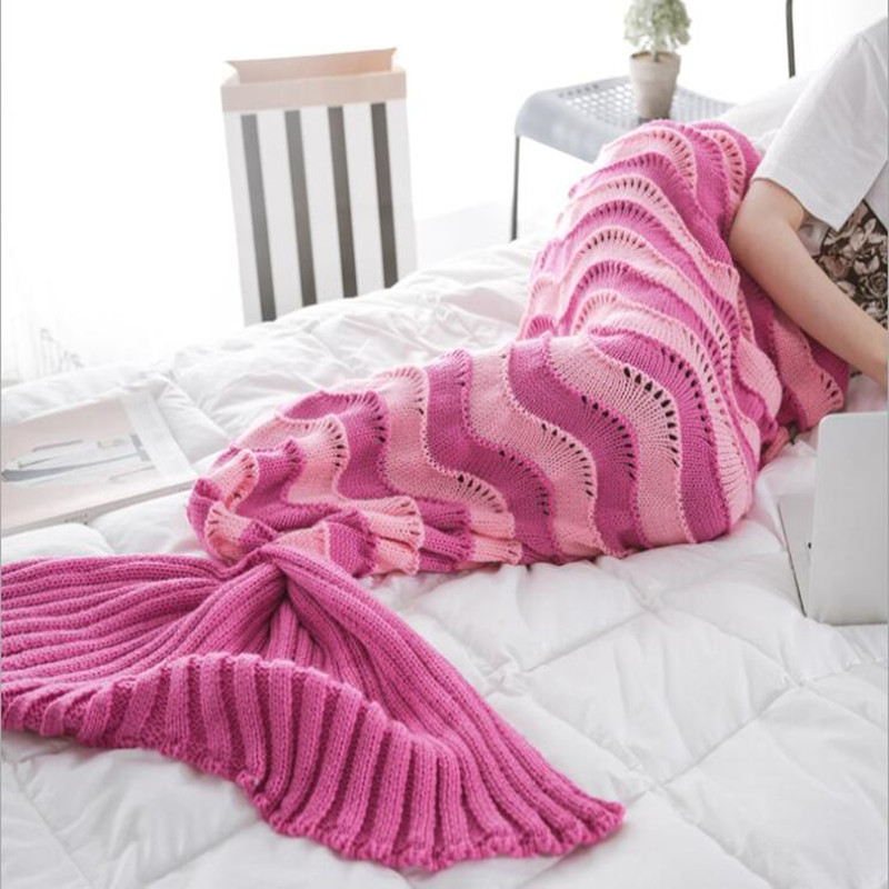 Winter Warm Knitted Mermaid Tail Blanket
