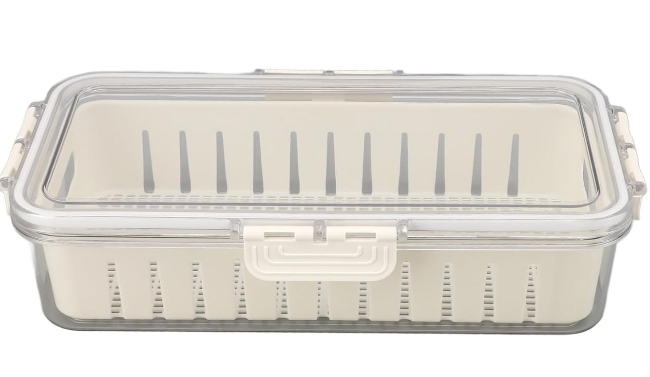 Multifunctional Double-layer Storage Box For Refrigerator With Lid 5