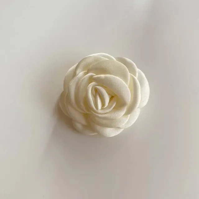 Vintage Oil Painting Style Cream Rose Hair Rope Hairpin - Shop at LoveMi