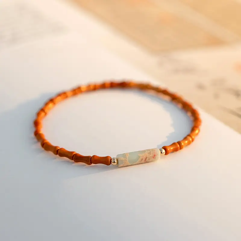 Women's Fine Olive Stone Shoushan Stone Bracelet