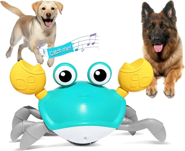 Crawling Crab Dog Toys Escaping Crab Dog Toy With Obstacle Avoidance Sensor Interactive Dog Toys With Music Sounds Lights For Dogs Cats Pets Christ... Blue - Shop at LoveMi