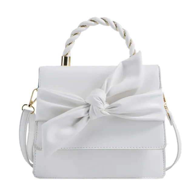 French Butterfly Clip Tote Shoulder Crossbody Bag White - Shop at LoveMi