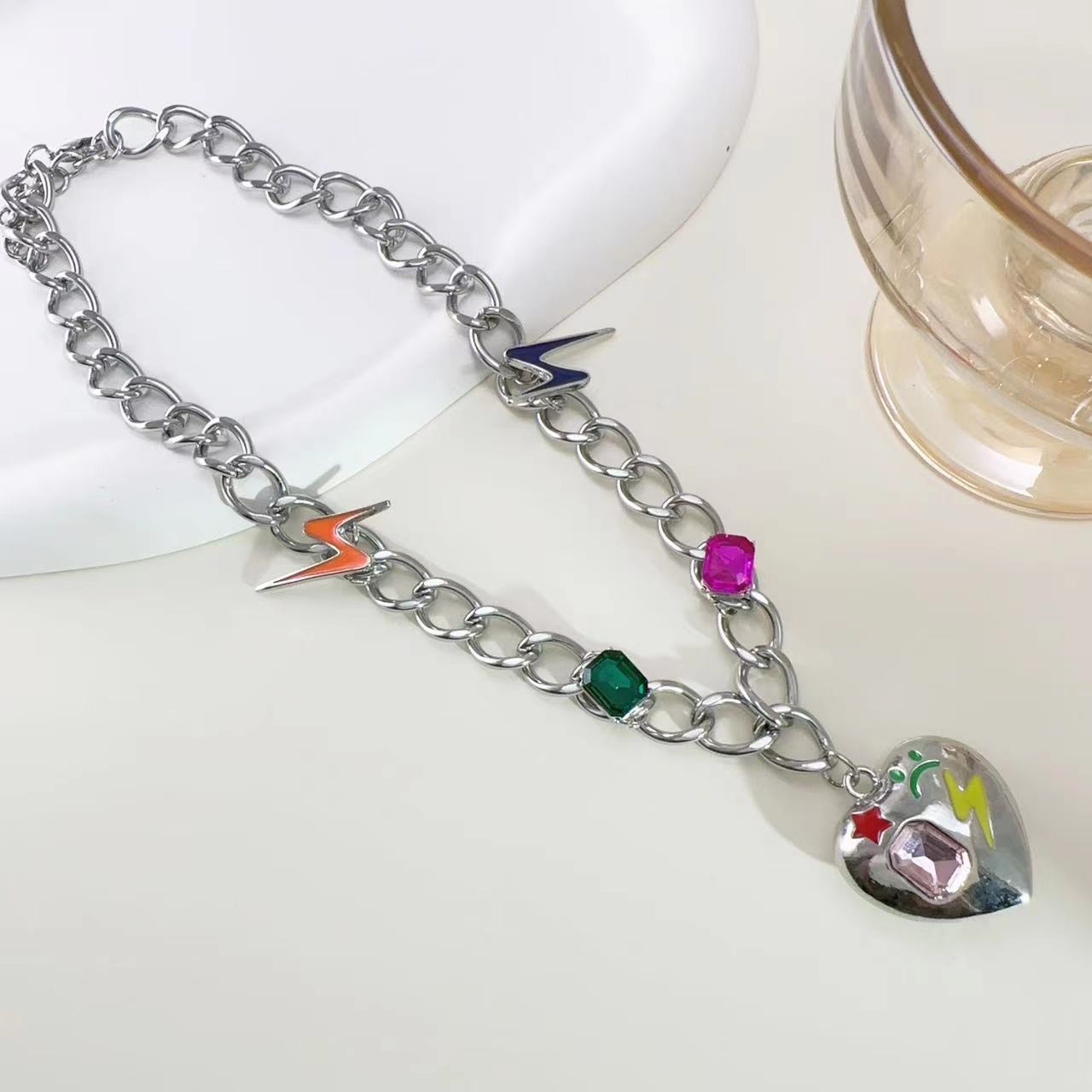 Fashion Color Zircon Clavicle Chain