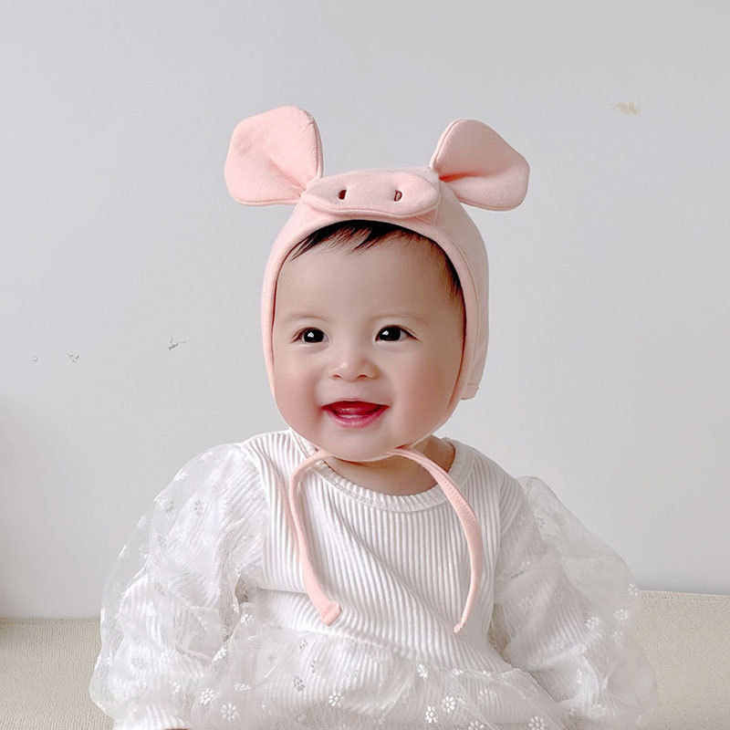 Title 7, Baby Cute Pig Earflaps Cap Fontanel Hat