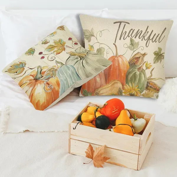 Thanksgiving Fall Throw Pillows Cushion Case 18x18in Set Of 4 4Pcs - Shop at LoveMi