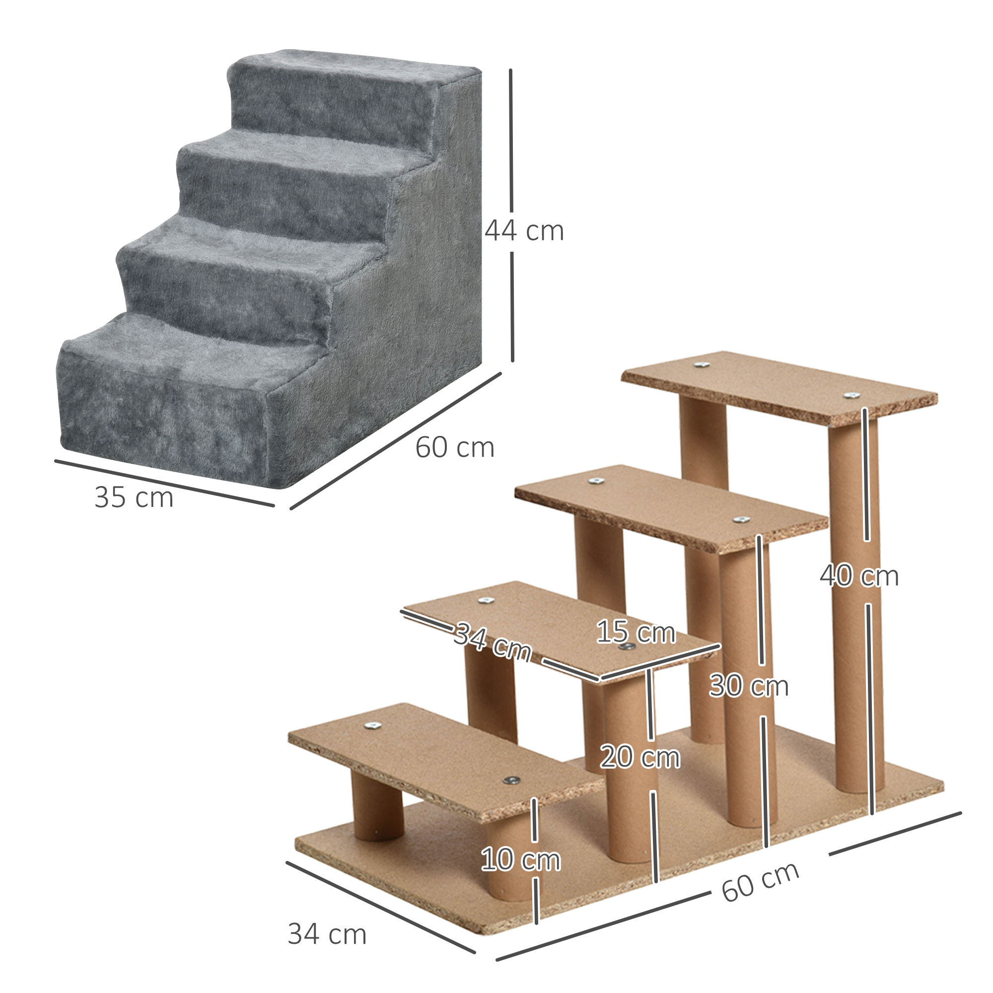 Four-Step Dog Stairs, With Washable Plush Cover, For High Bed Sofa, Small — image 9