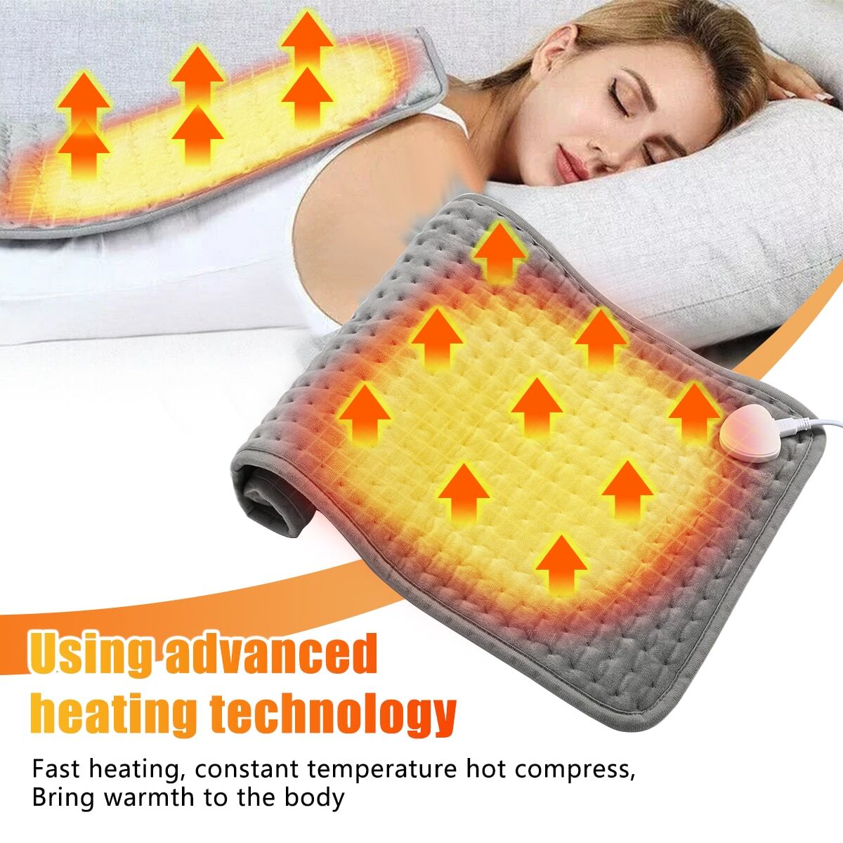 Therapeutic Electric Back Heat Pad Wrap For Muscle Tension Neck Pain Relief — image 8