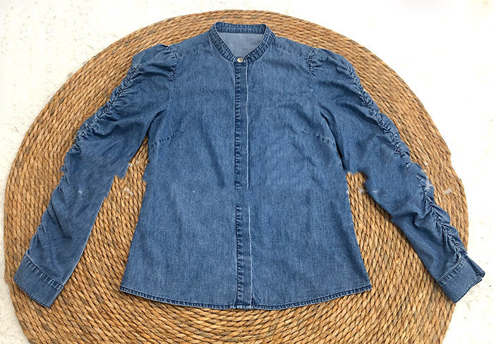 Title 5, Long-sleeved Simple Commuter Thin Denim Top