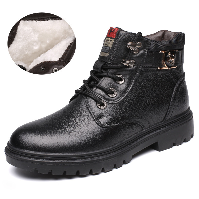 Title 6, Leather warm non-slip and fleece Martin boots