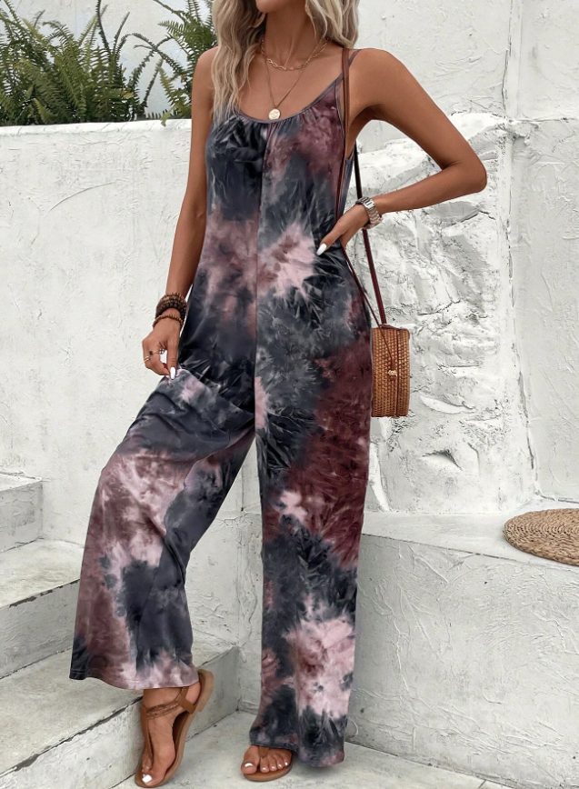 Wide Leg Print Jumpsuit