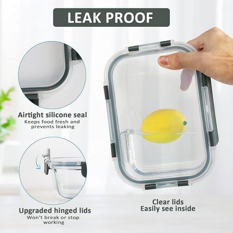Glass Food Storage Containers With Lids - 5 Airtight — image 5