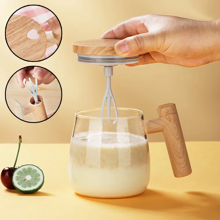400ML Self Stirring Coffee Mug Electric Mixing Glass CupHigh