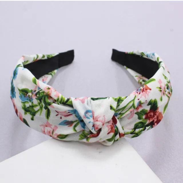 New Retro Hair Headband Temperament Trend Fabric Wide Edge Beige - Shop at LoveMi