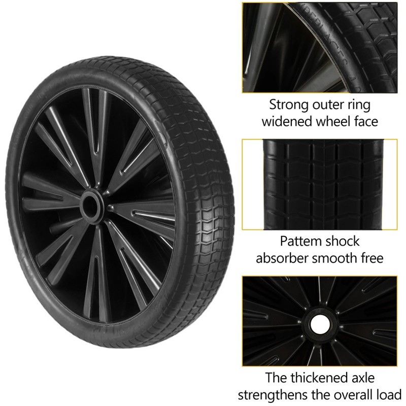 Universal 14 Inch Black Wheelbarrow Wheel Heavy Duty Puncture Proof — image 4