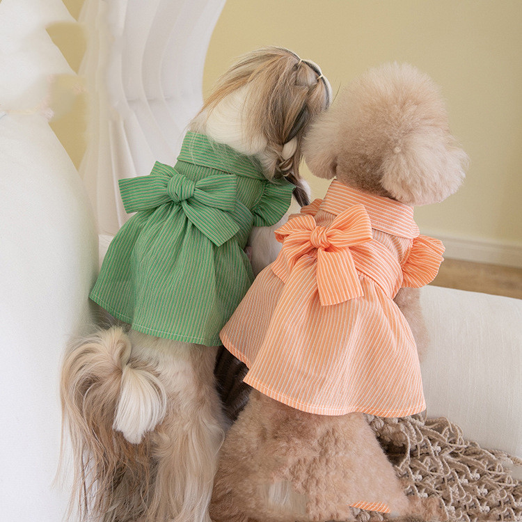 Shirt Design Dog Pet Bowknot Dress For Spring Summer