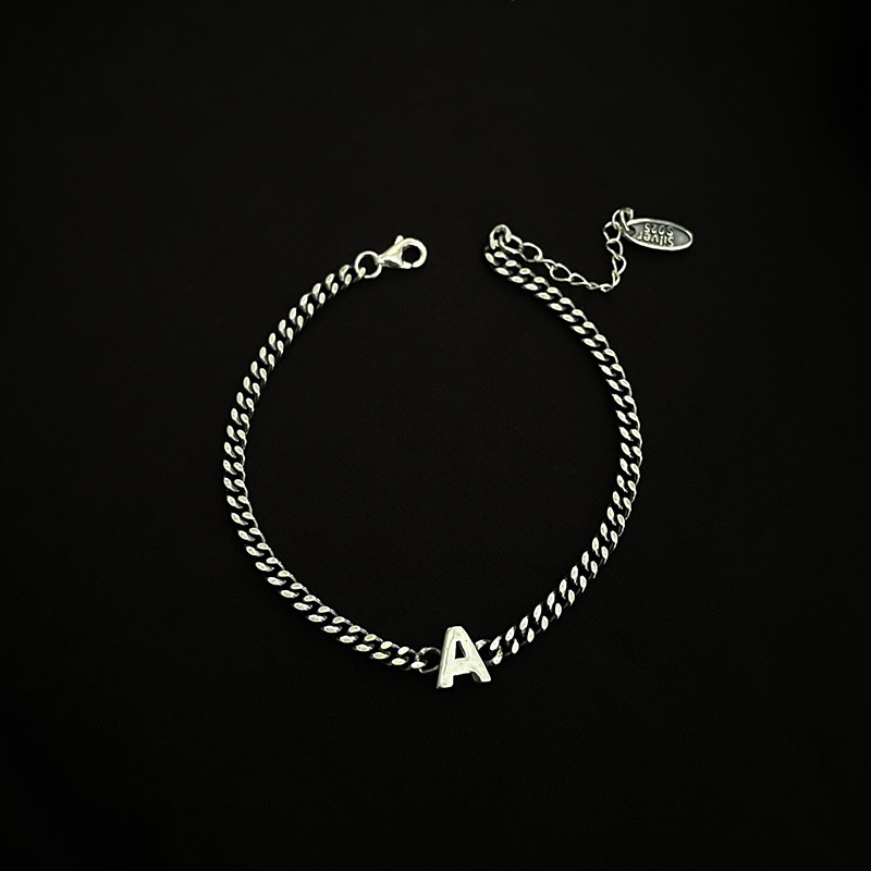 Title 4, Pulsera de plata de ley con 26 letras inglesas,...