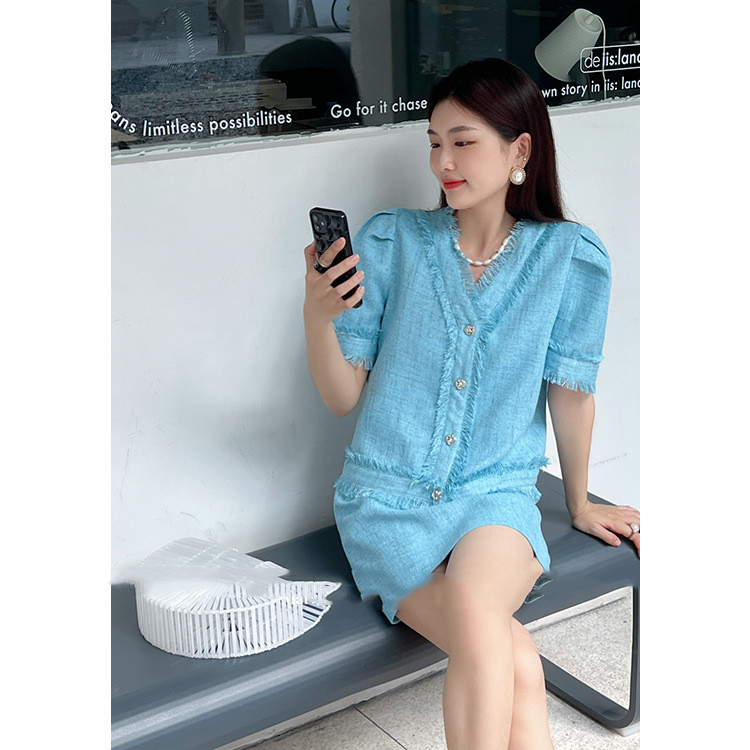 Two-piece Suit With Small Fragrance Coat And Temperament Culottes