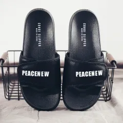 Flat Beach Sandals And Slippers - Black - View 1
