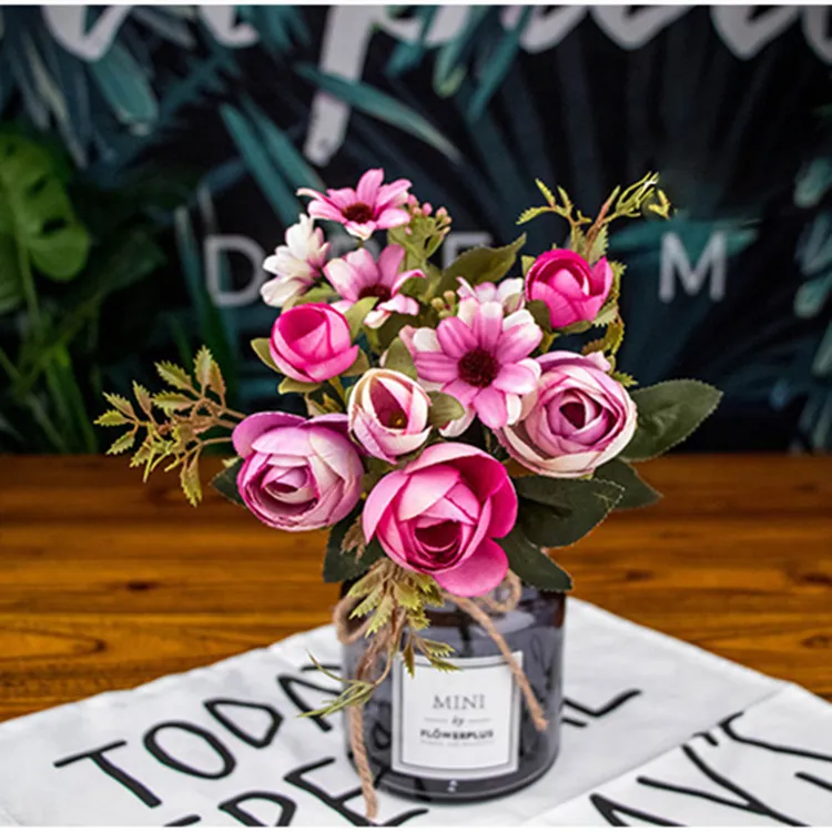 Handkerchief Simulation Bouquet False Flower Living Room Decoration - Rose Red