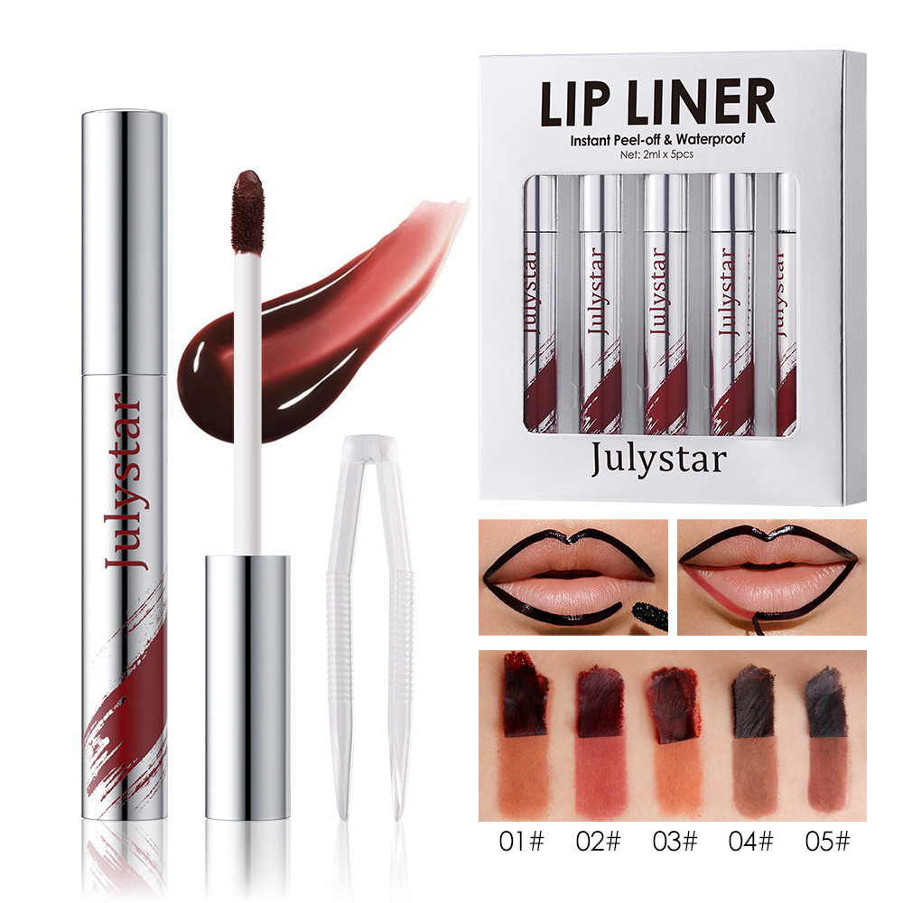 Tear Off Lip Color Suit Matte Durable Fog Surface Lip Glaze Tear Off Lipliner Peel Off Mouth Red Lip Pen — foto 5