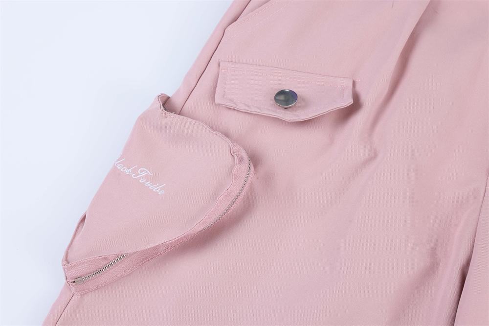 High Street Niche Pleated Three-dimensional Zipper Pocket Loose-fitting Wide-leg Trousers