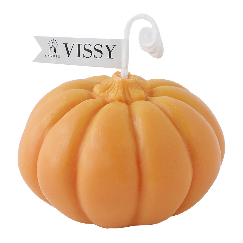 Home Halloween Simulation Pumpkin Candle (Milk white)