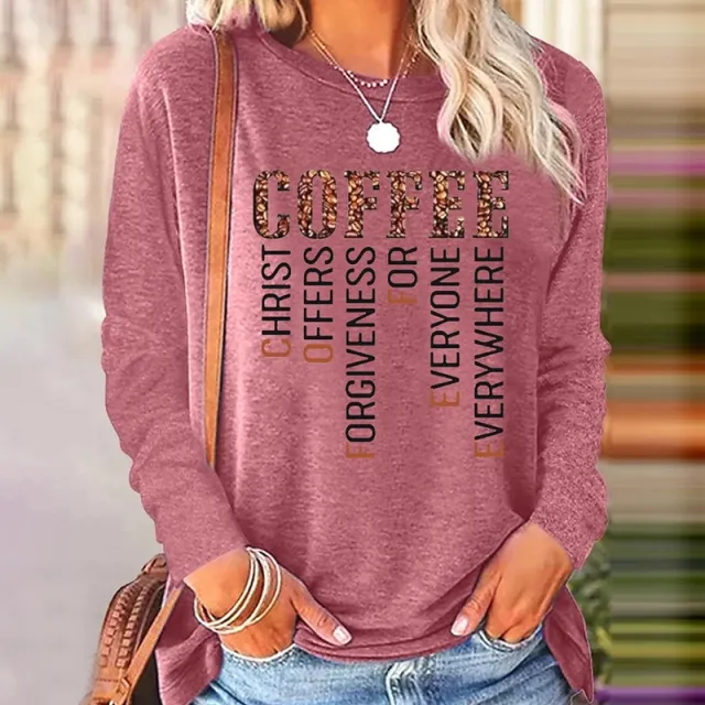 Loose Leisure Commute All matching Long Sleeve Top Red - Shop at LoveMi