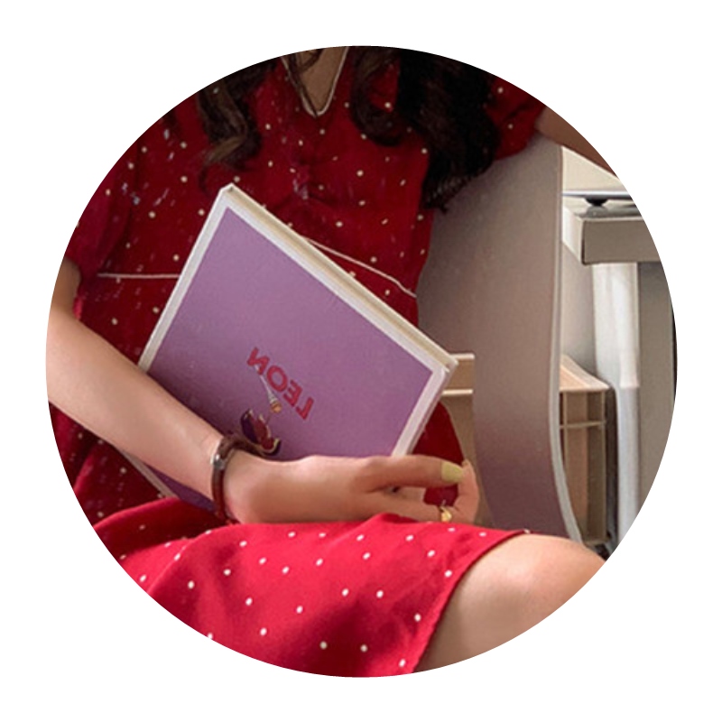 New Style Dress Female Puff Sleeve Polka Dot