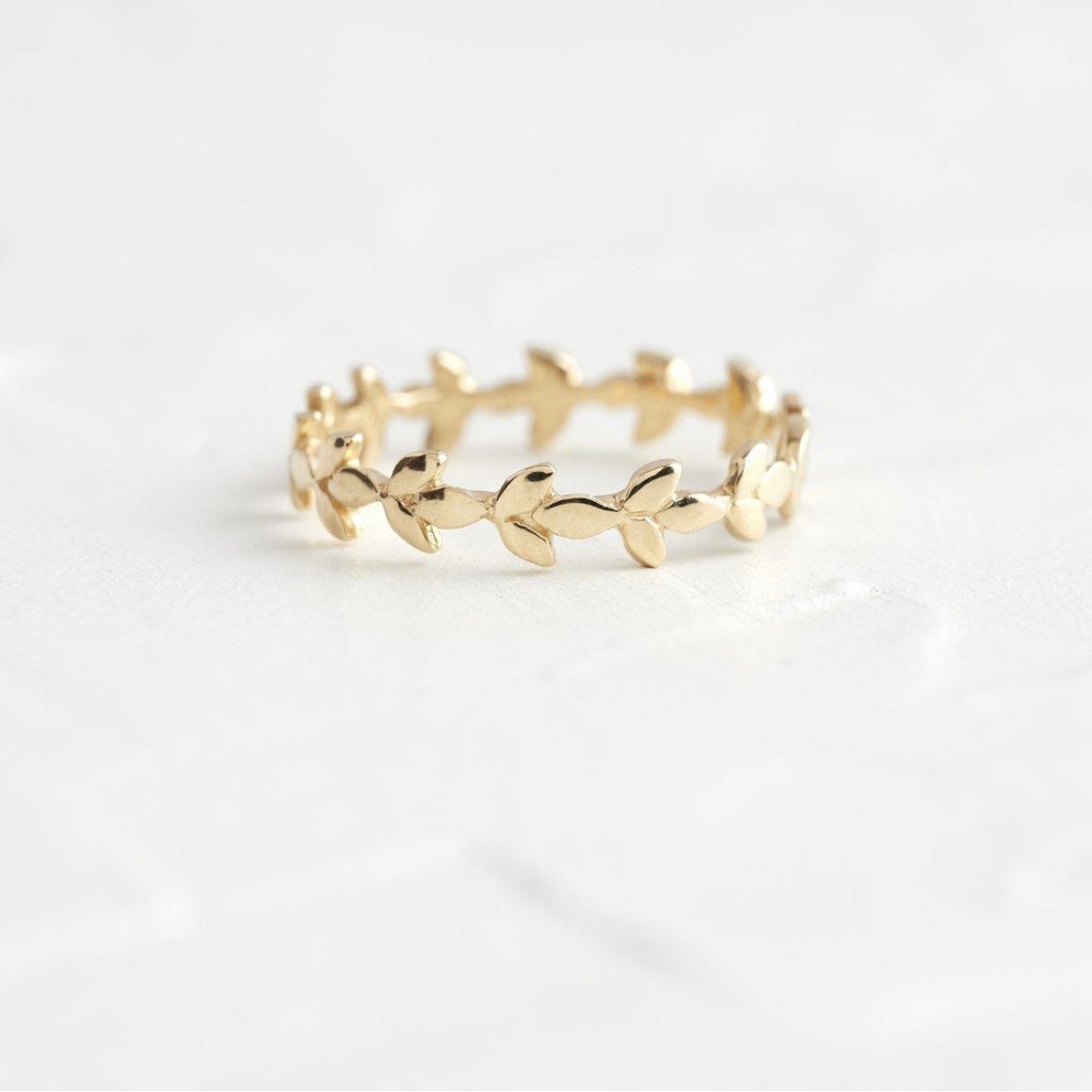 Three-piece Ring Simple Floral Inlay