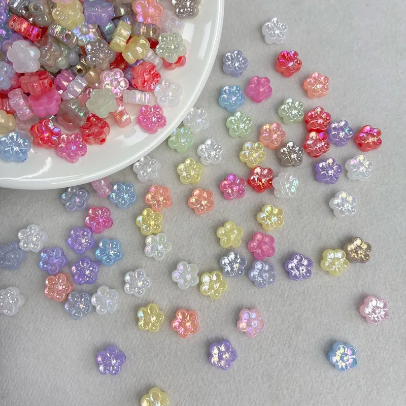 Mini Acrylic 5-Petal Flower Beads