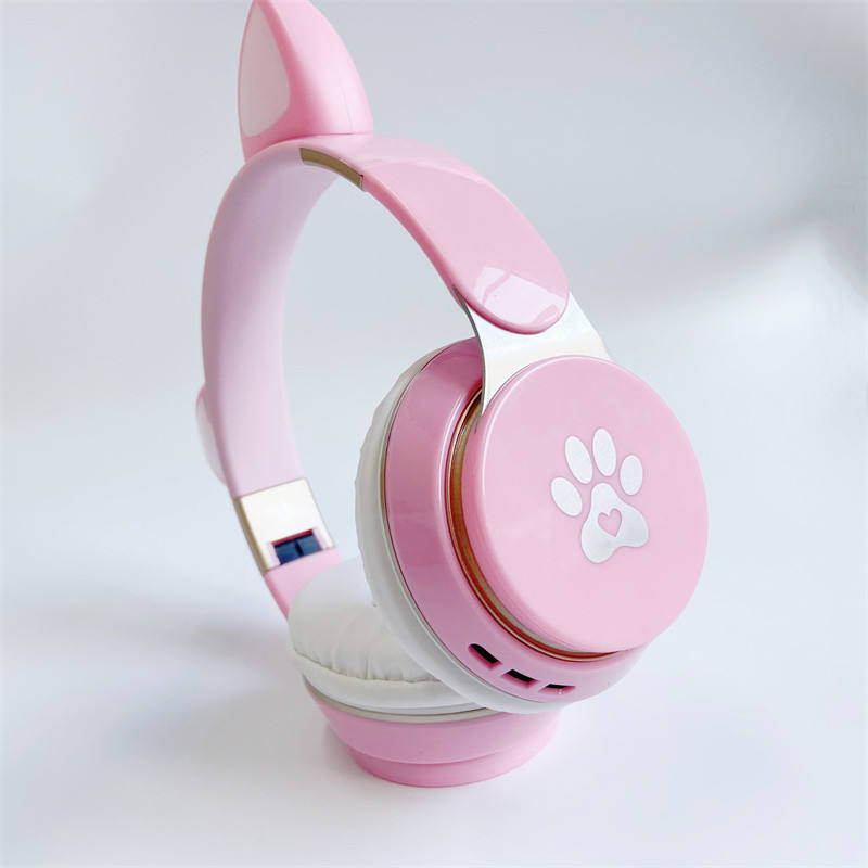 Headset Cute Cat Ears Wireless Light-emitting Bluetooth Headset