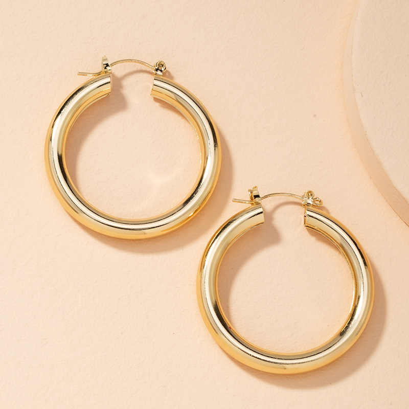 Metal Wind Circle Earrings Retro Ear Jewelry