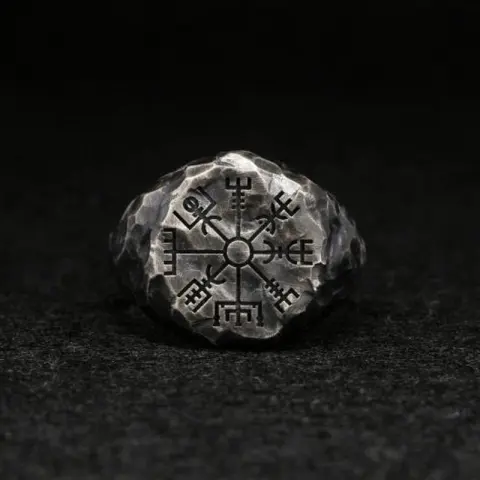 Fashion Retro Carved Compass Ring