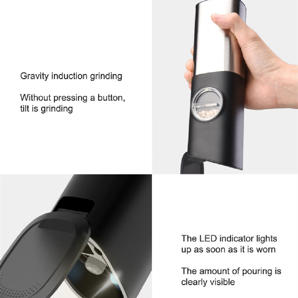 Electric Ceramic Pepper Grinder – One-Handed Spice Mill